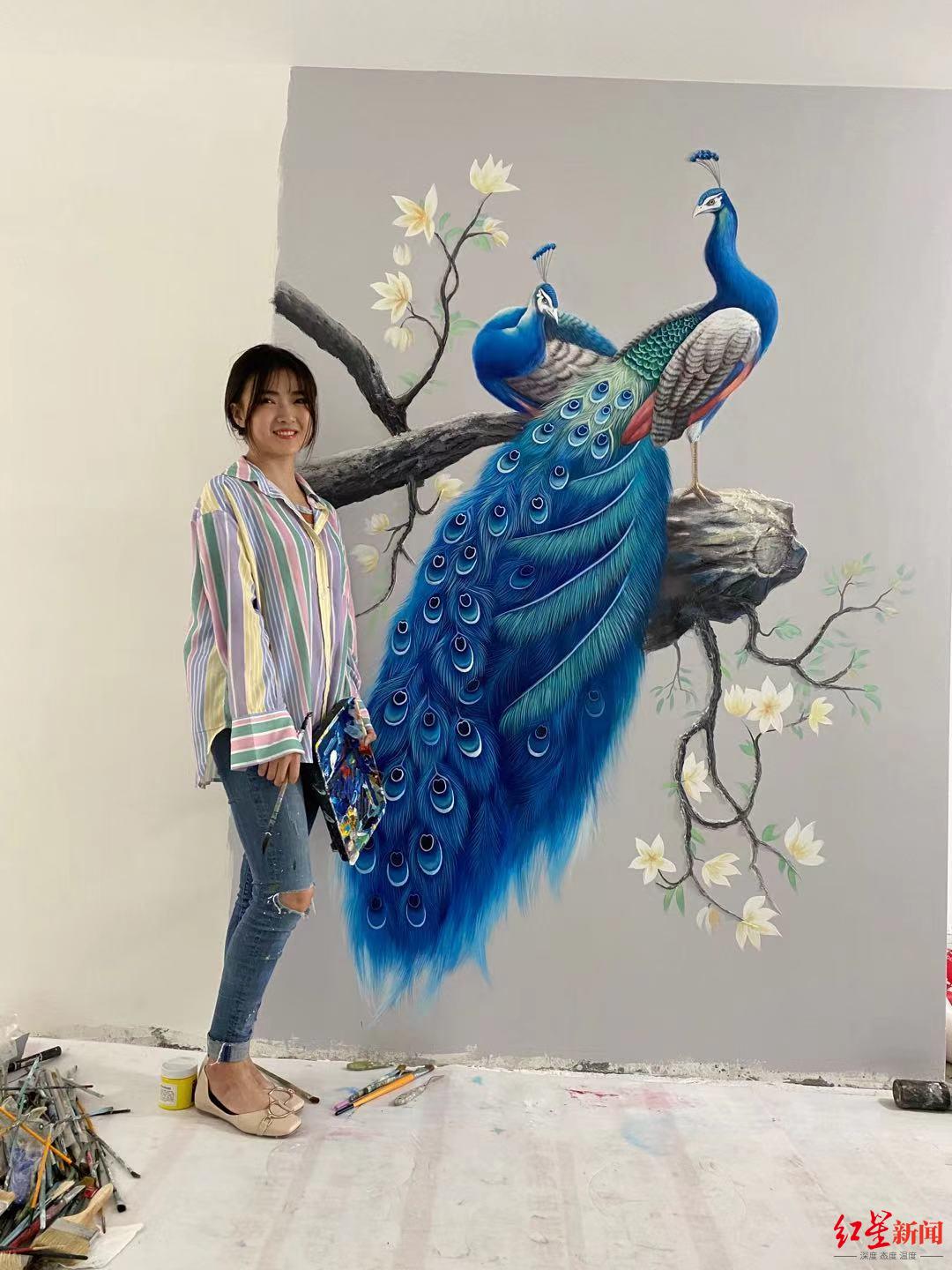 浮雕壁畫前景怎么樣_抖音刮膩子女孩_壁畫師佳佳